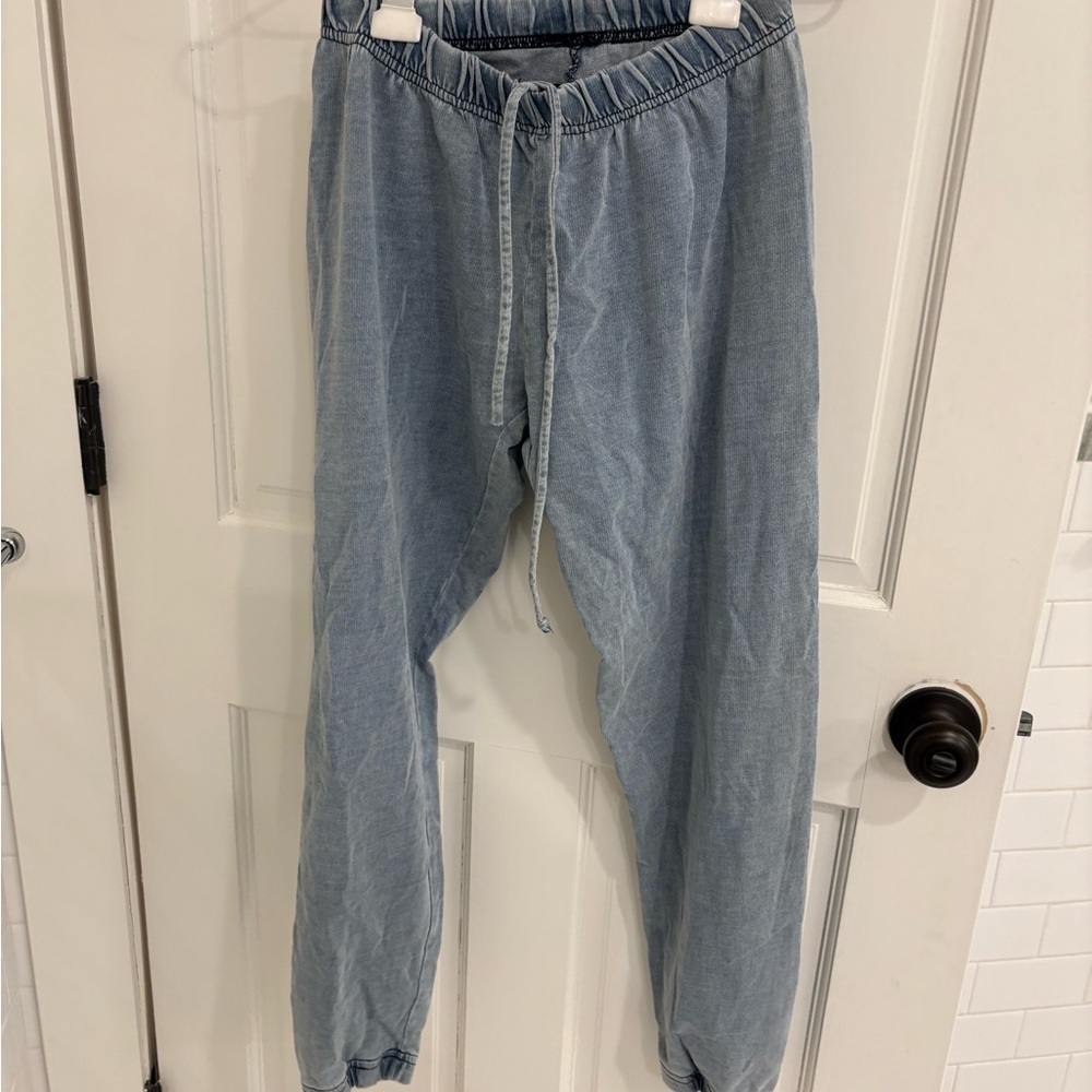 Katie J NYC Casual Light Blue Cotton Jogger Pants Size Girls XL